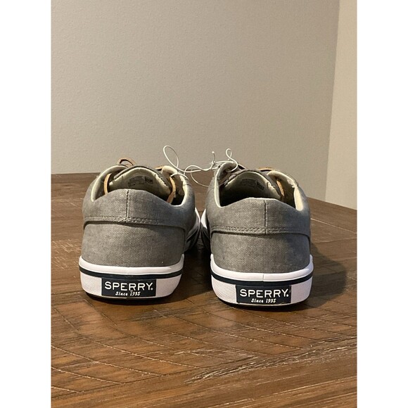 New Grey Sperry Striper II 8 Men’s CVO Top Sider Leather Lace Box Canvas Shoe - Picture 5 of 9